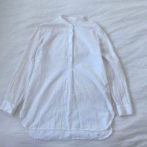 Madewell Tops - Madewell collarless linen shirt in cream Madewell Tops - Madewell collarless linen shirt in cream
